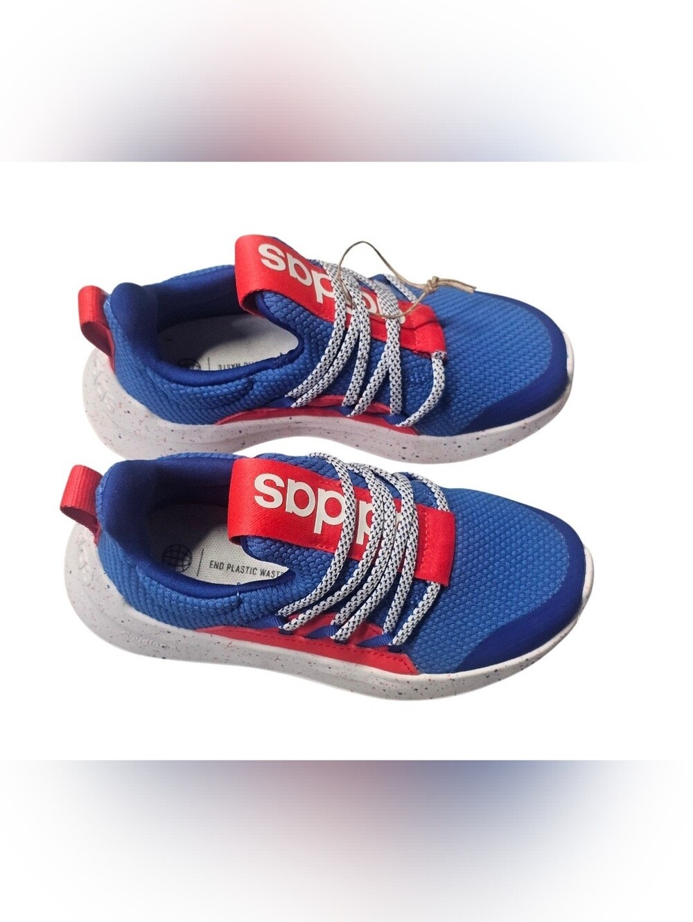 Kids Blue and Red Athletic Sneakers -  Lace-Up Comfort Size 11k